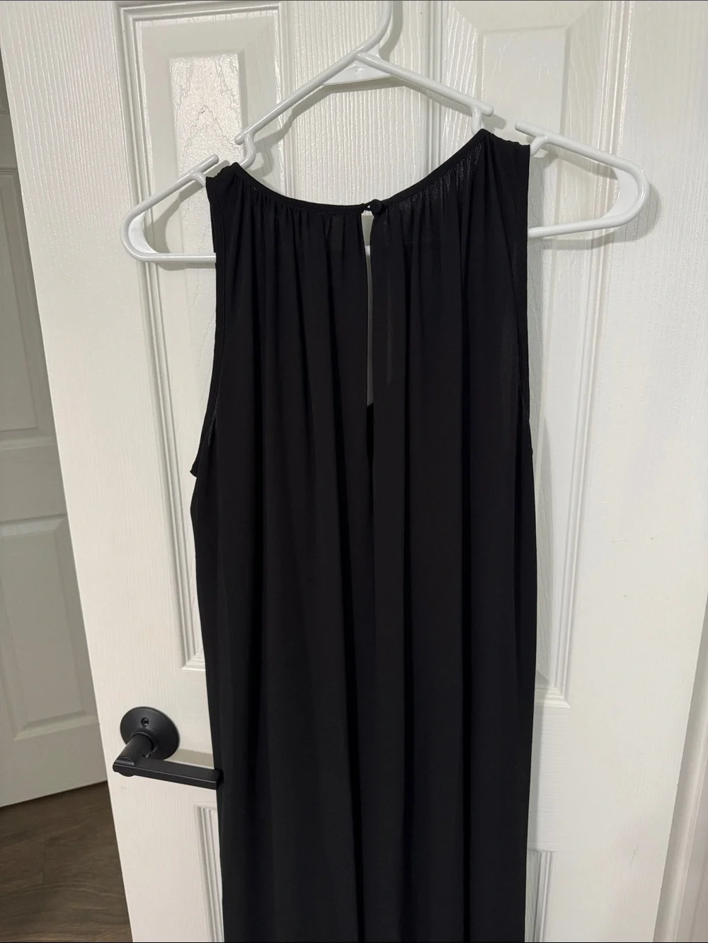 Michael Kors Black Sleeveless V-Neck Flowy Maxi Dress